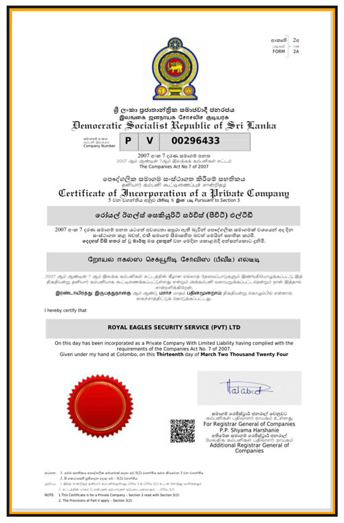Royal Eagles Security Services (Pvt) Ltd is a premier security services provider based in Sri Lanka, committed to delivering top-tier security solutions to commercial, industrial, residential, and government establishments.