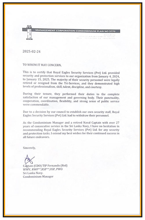 Royal Eagles Security Services (Pvt) Ltd is a premier security services provider based in Sri Lanka, committed to delivering top-tier security solutions to commercial, industrial, residential, and government establishments.
